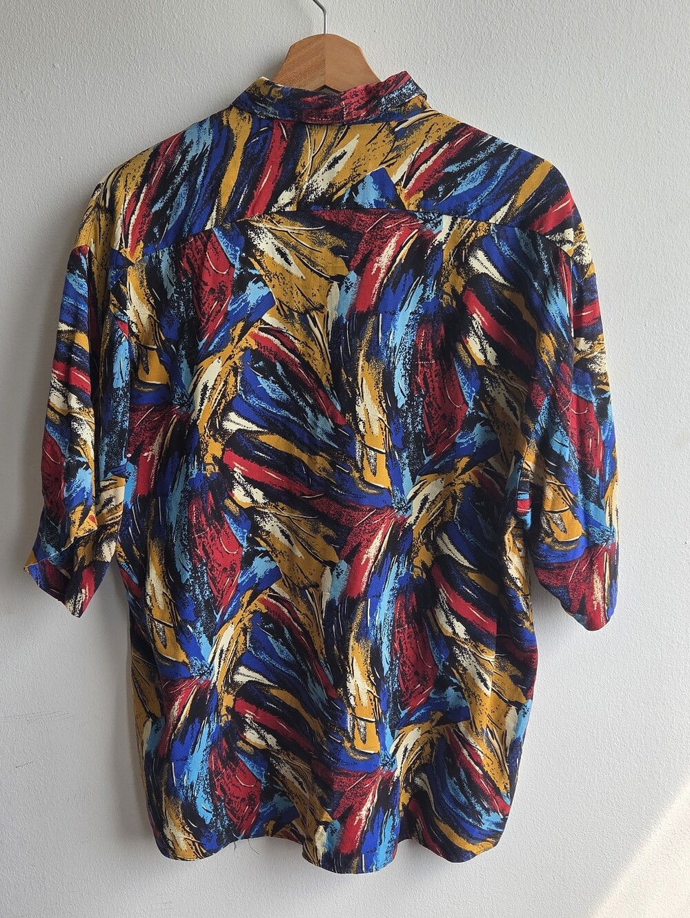 Vintage Multicolor Short-Sleeve Shirt - Yellow/Blue/Red - Picture 4 of 8